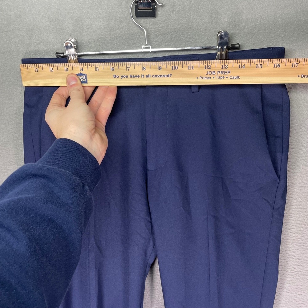 Haggar Active Series Dress‎ Pants Mens 32x30 Navy Slim Fit Stretch Comfort - Picture 4 of 8